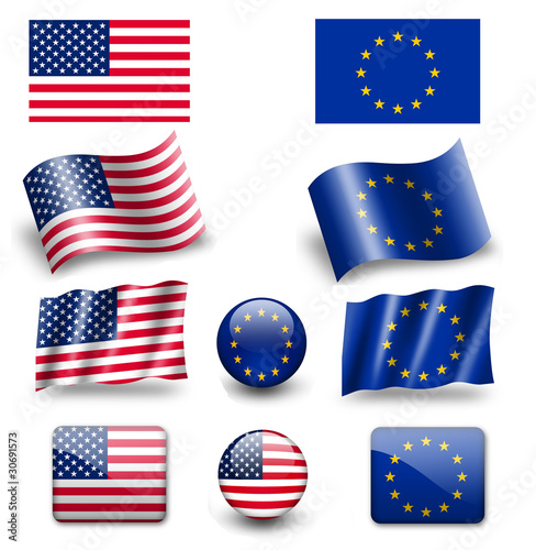 flag amerca europe set photo