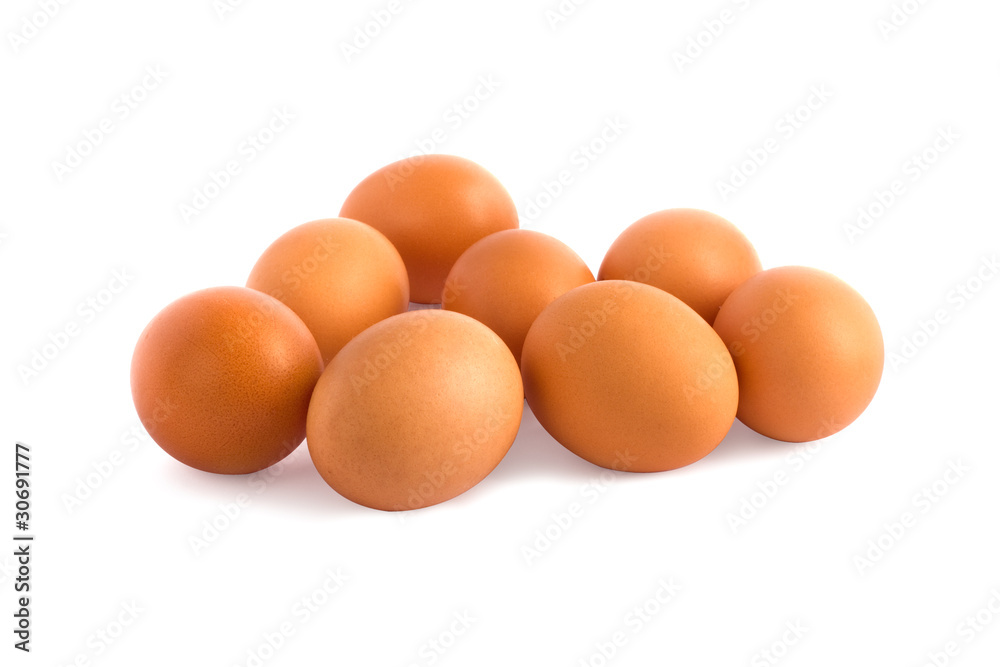 Eggs isolated on white background close up Eggs isolated on white background close up
