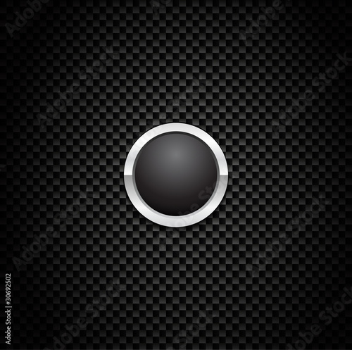 Vector Button on Carbon Fiber Background. Eps10!