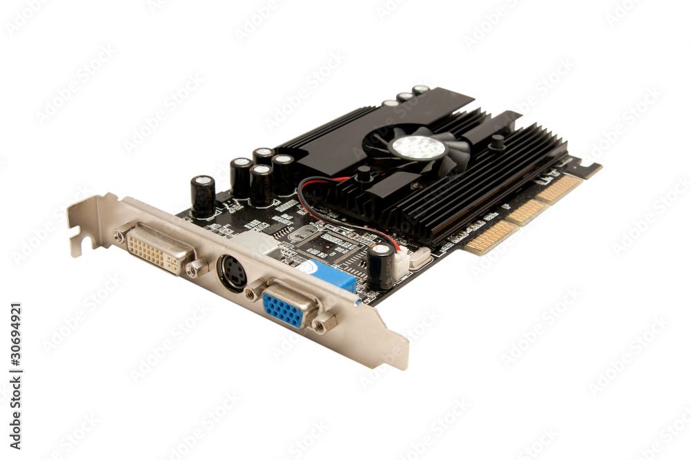Computer graphic card GPU on white background Computer graphic card GPU on white background