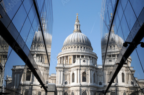 St Pauls Cathedral reflected in glass