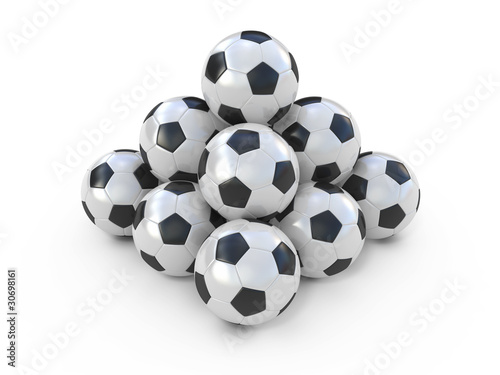 Fototapeta Naklejka Na Ścianę i Meble -  Soccer balls isolated on white