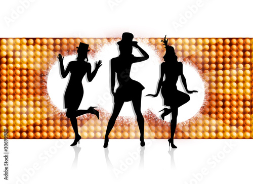 3 danseuses sur fond de lumière