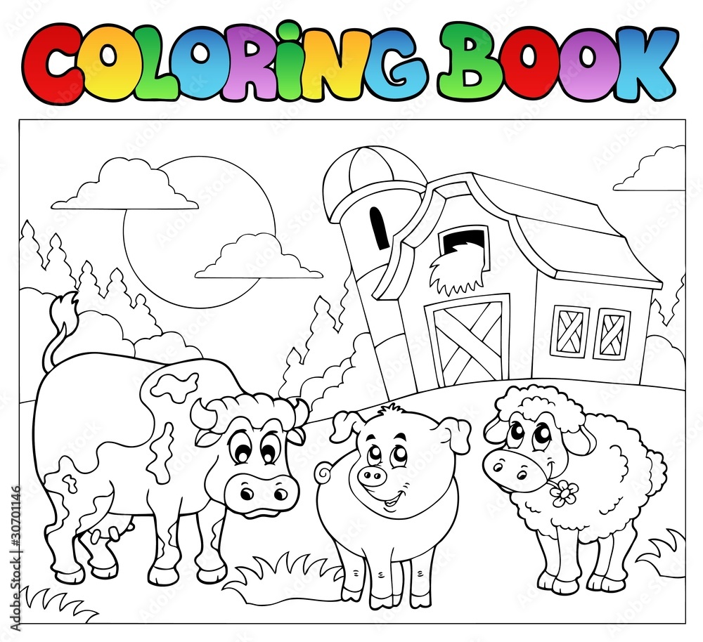 Coloring book with farm animals 3 Coloring book with farm animals 3