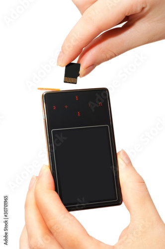 Tiny Flash-memory inserted in mp4 player