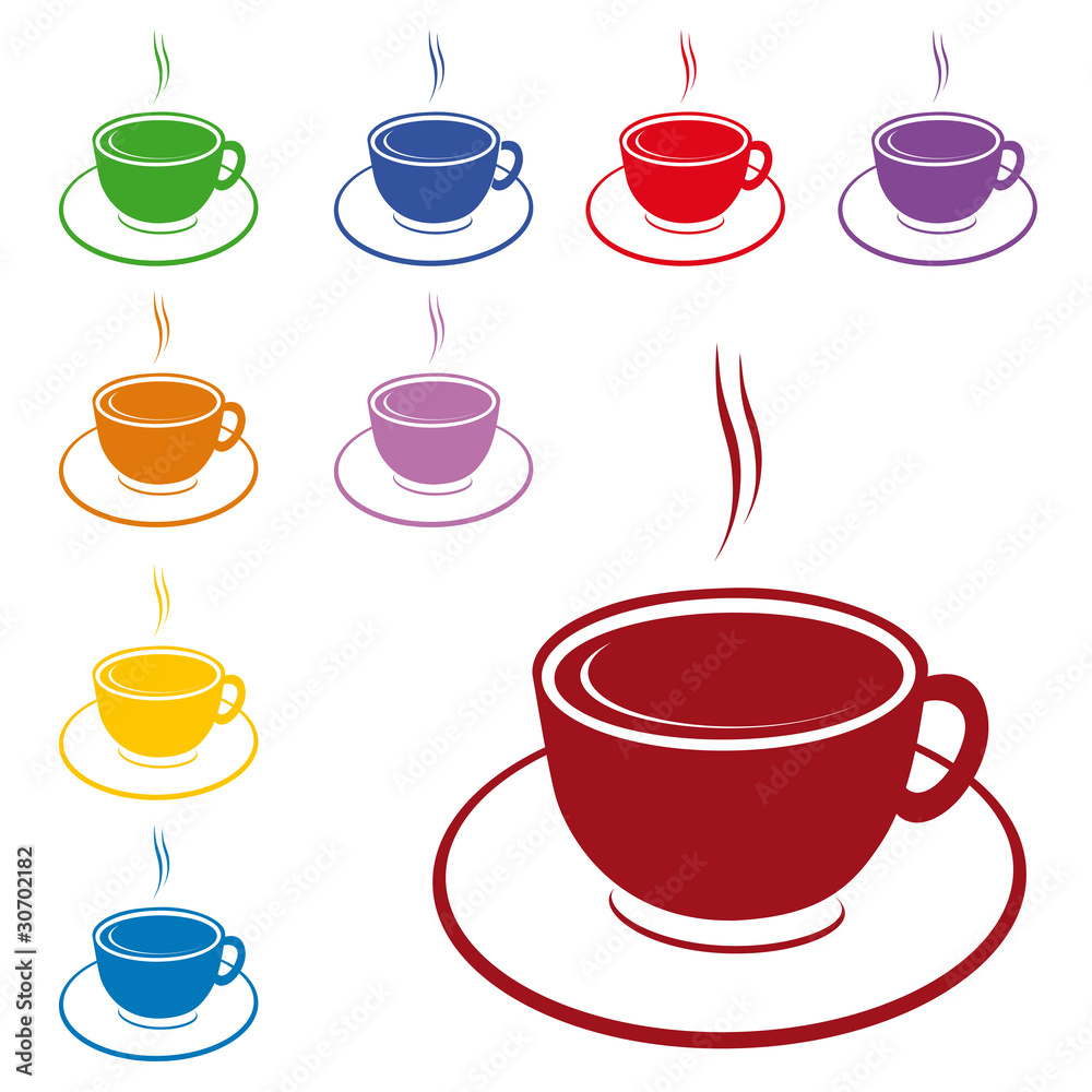 Tasses de café multicolores