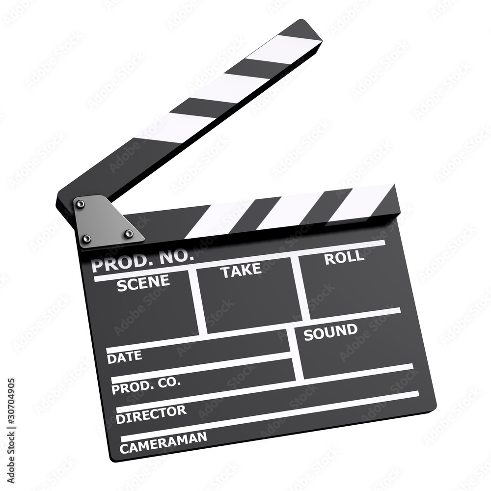 3d Clapperboard for the movies