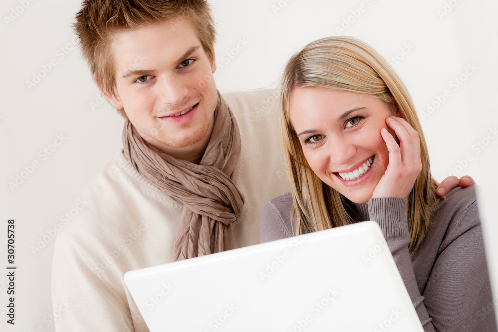 Couple in love - happy relax at home together Couple in love - happy relax at home together