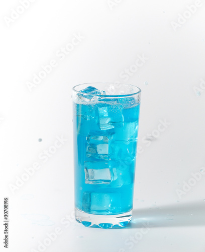 blue splash in glass