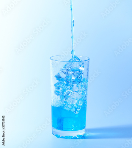 blue splash in glass