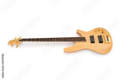 Musical guitar isolated on the white background