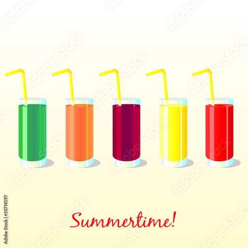 summer drinks in glasses