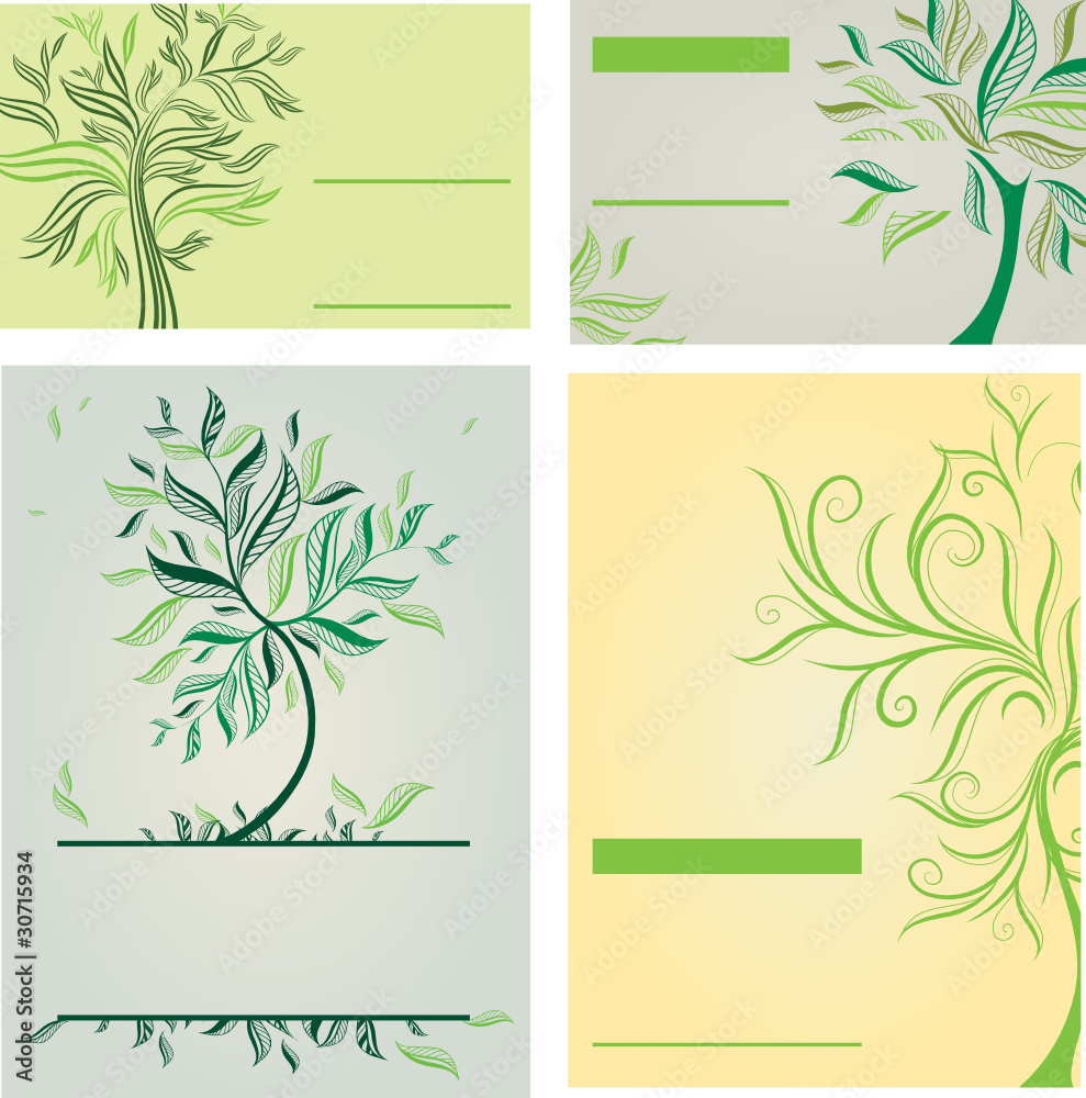 Vector set of design templates with trees