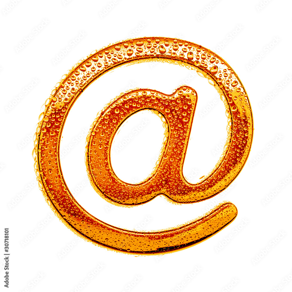 Orange gold alphabet symbol - email. Orange gold alphabet symbol - email.