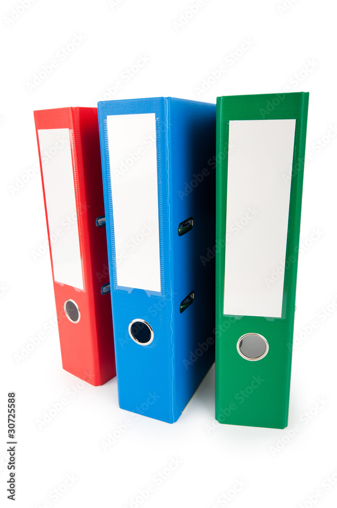 Office folders isolated on the white background Office folders isolated on the white background