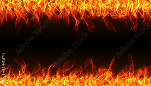Seamless fire and flame border