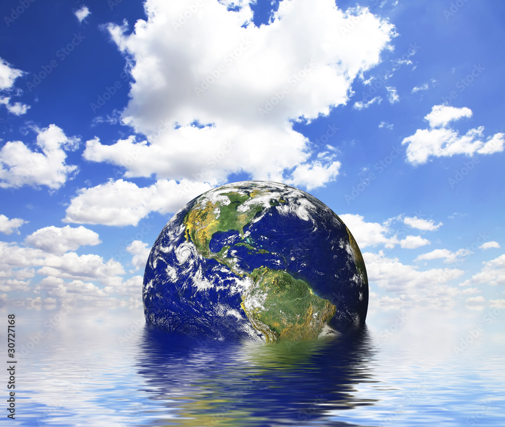 Earth in abstract water. Earth in abstract water.