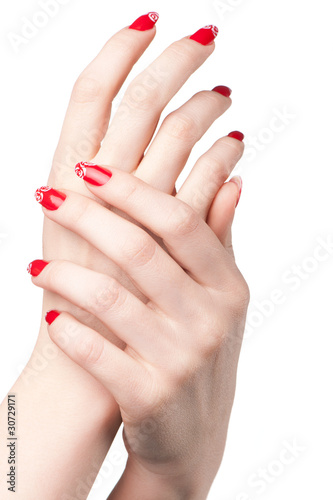 Female hands with French manicure