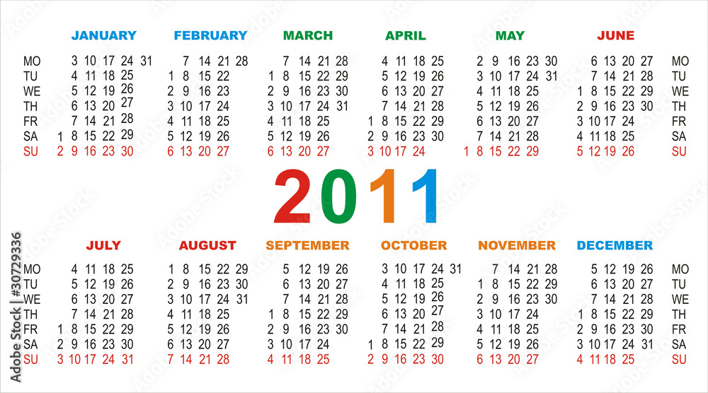 calendar for 2011 calendar for 2011