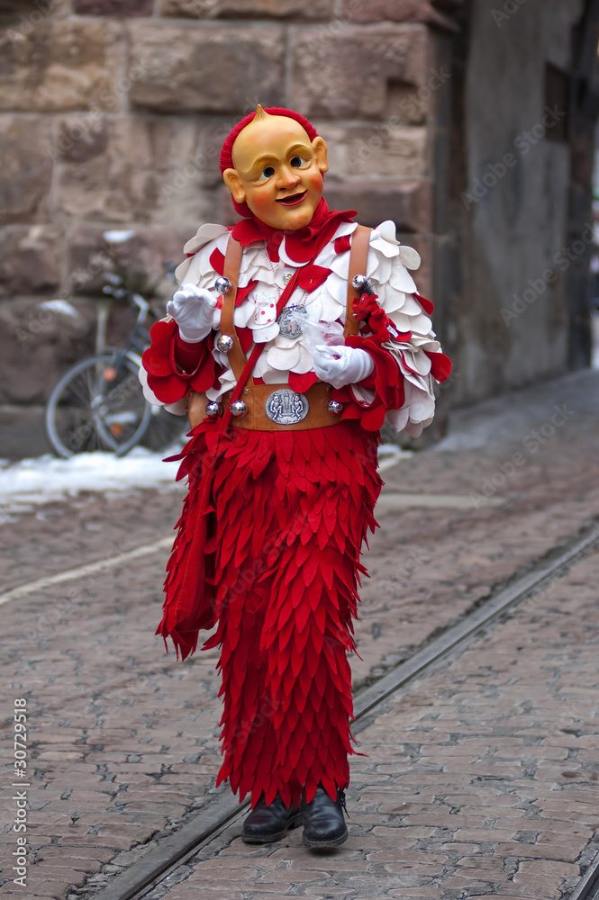 Mask parade at the historical carnival in Freiburg, Germany