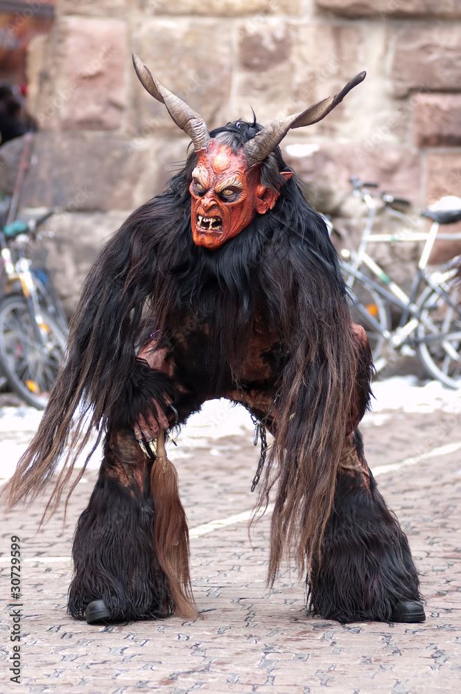 Mask parade at the historical carnival in Freiburg, Germany
