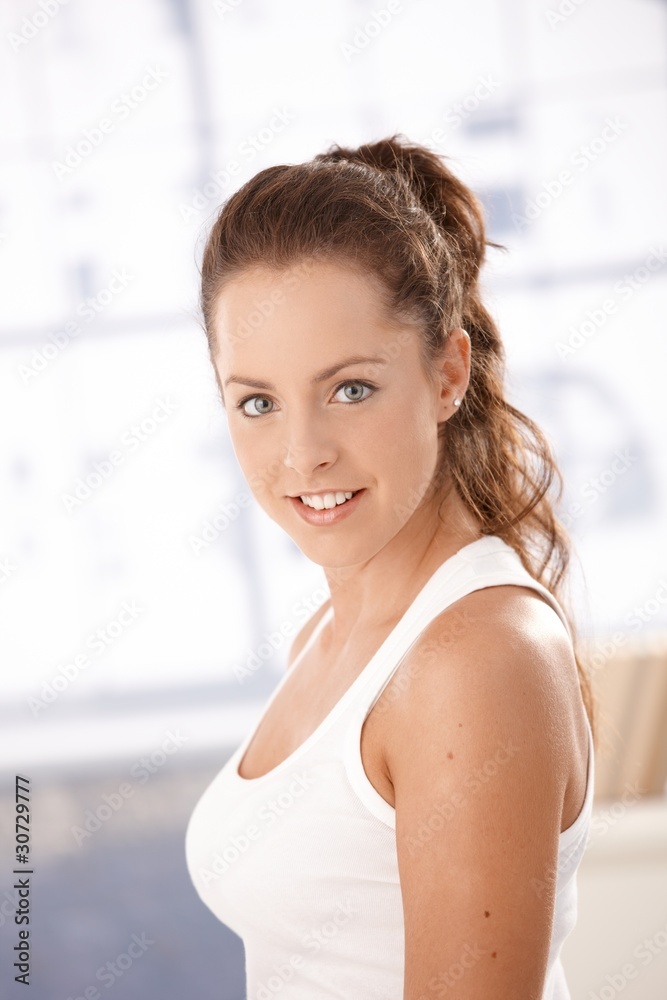 Portrait of attractive female smiling Portrait of attractive female smiling
