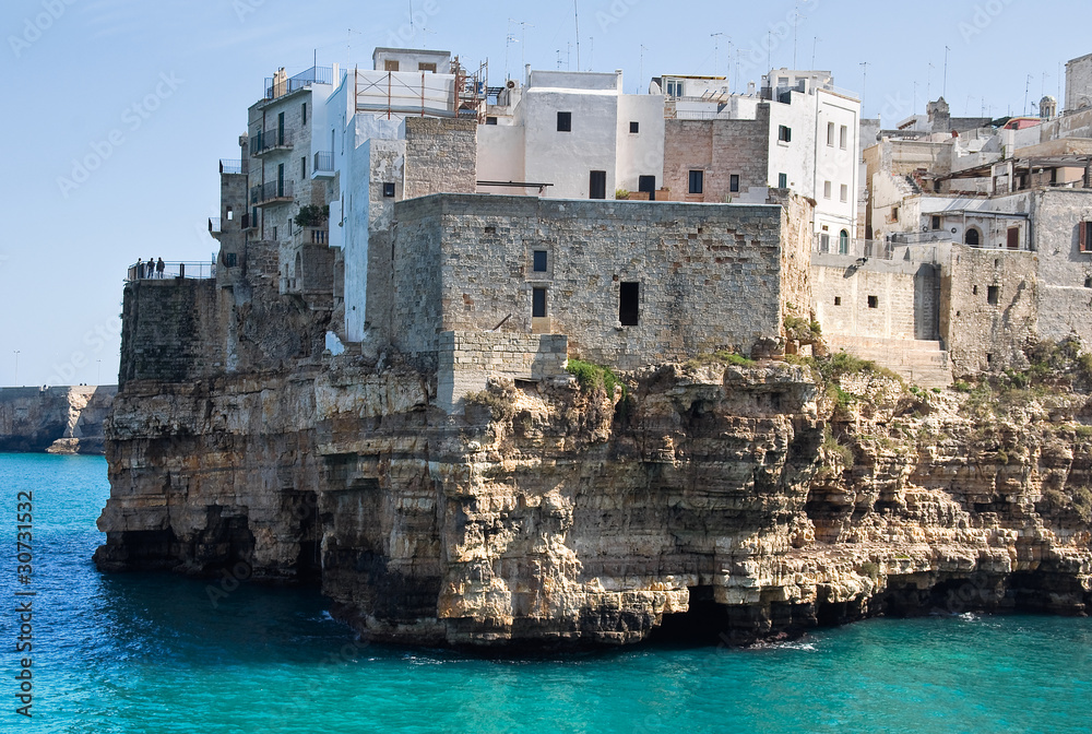 Panoramic view of Polignano a Mare. Apulia. Panoramic view of Polignano a Mare. Apulia.