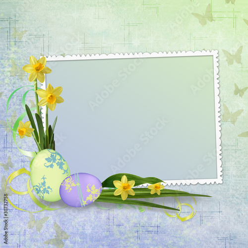 Easter greeting card with decorative egg