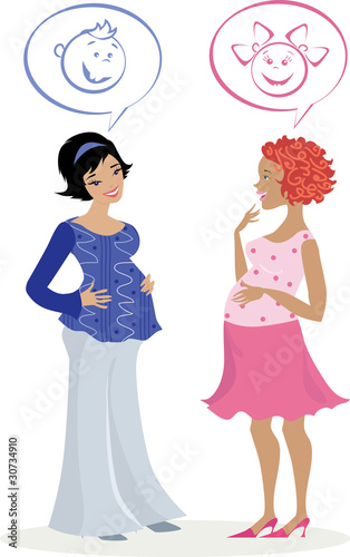 Two pregnant women