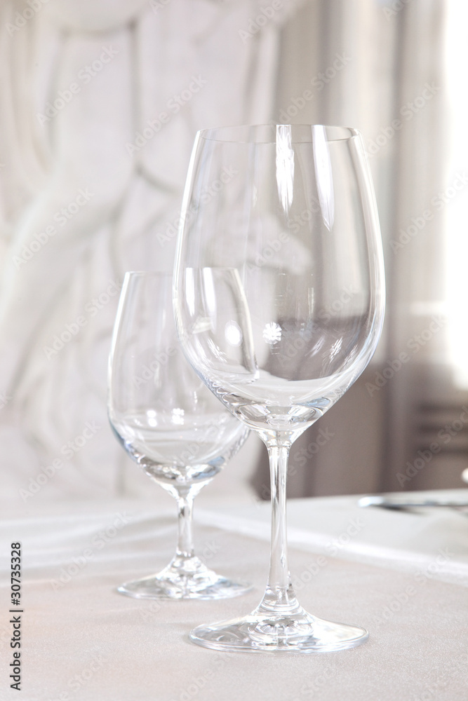 Wine glasses on the table Wine glasses on the table