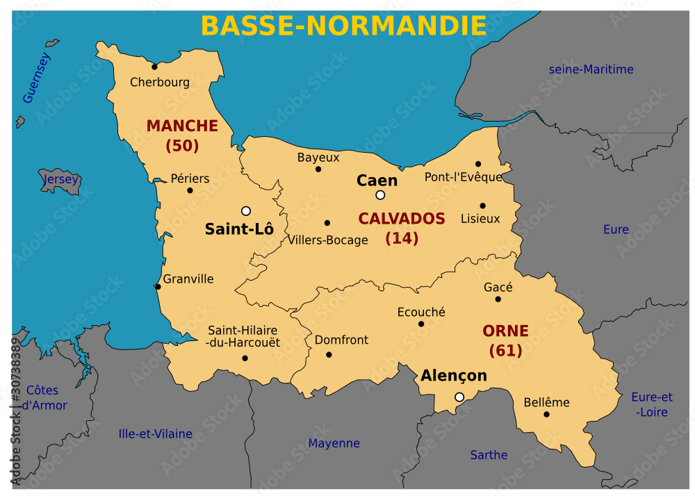 Vecteur Stock Région Basse-Normandie | Adobe Stock