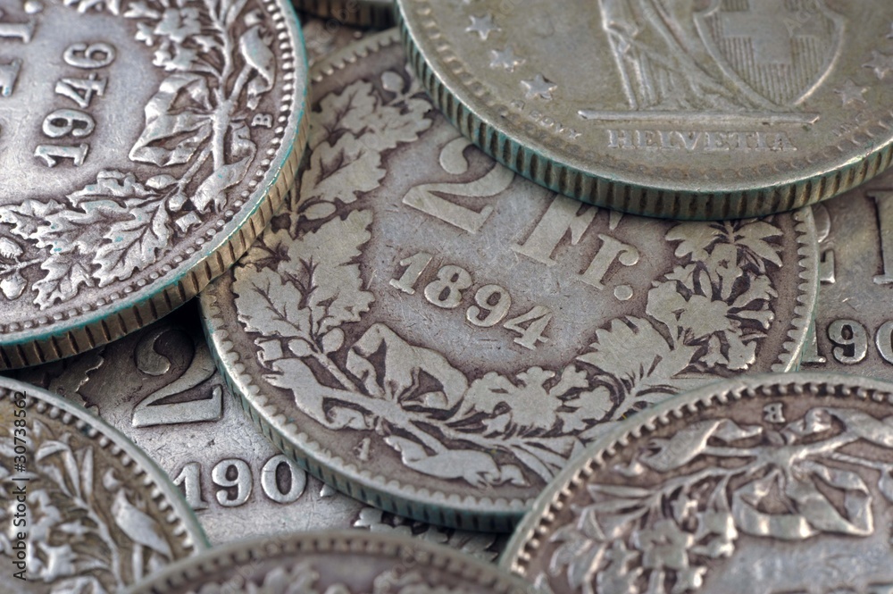 Fototapeta premium pièces de monnaie Helvetia