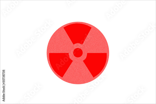 Japanische Flagge mit Atomzeichen