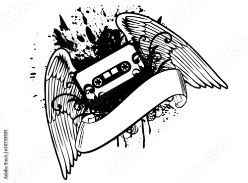 Design of T-short the cassette with wings