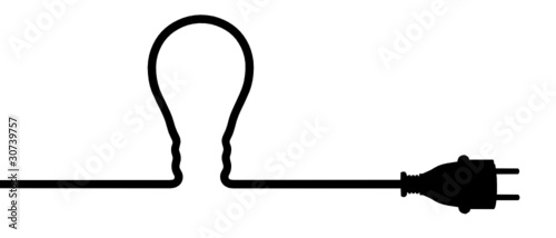 Power plug - light bulb silhouette