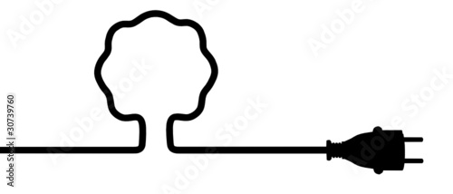 Power plug - tree silhouette