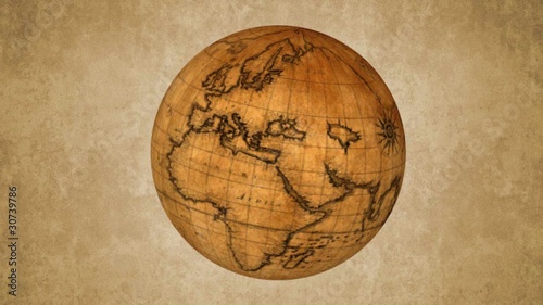 Spinning vintage globe