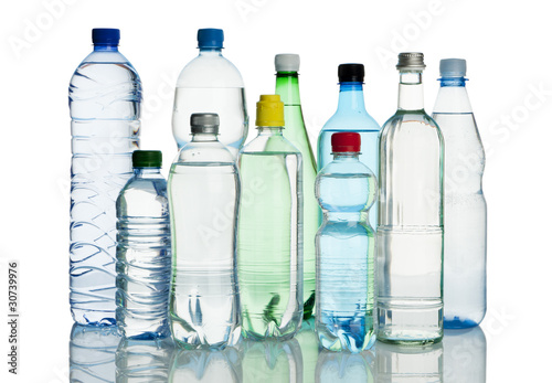 assortment of mineral water bottles photo