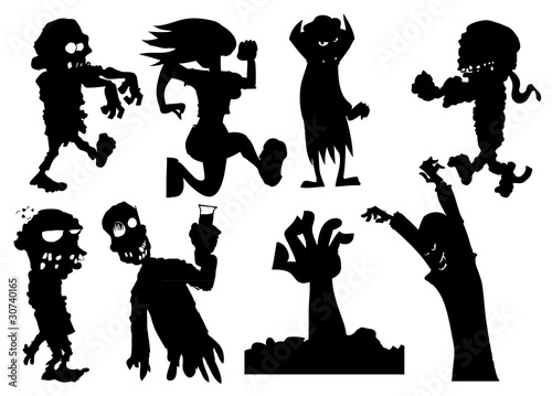 Collection of silhouette halloween characters