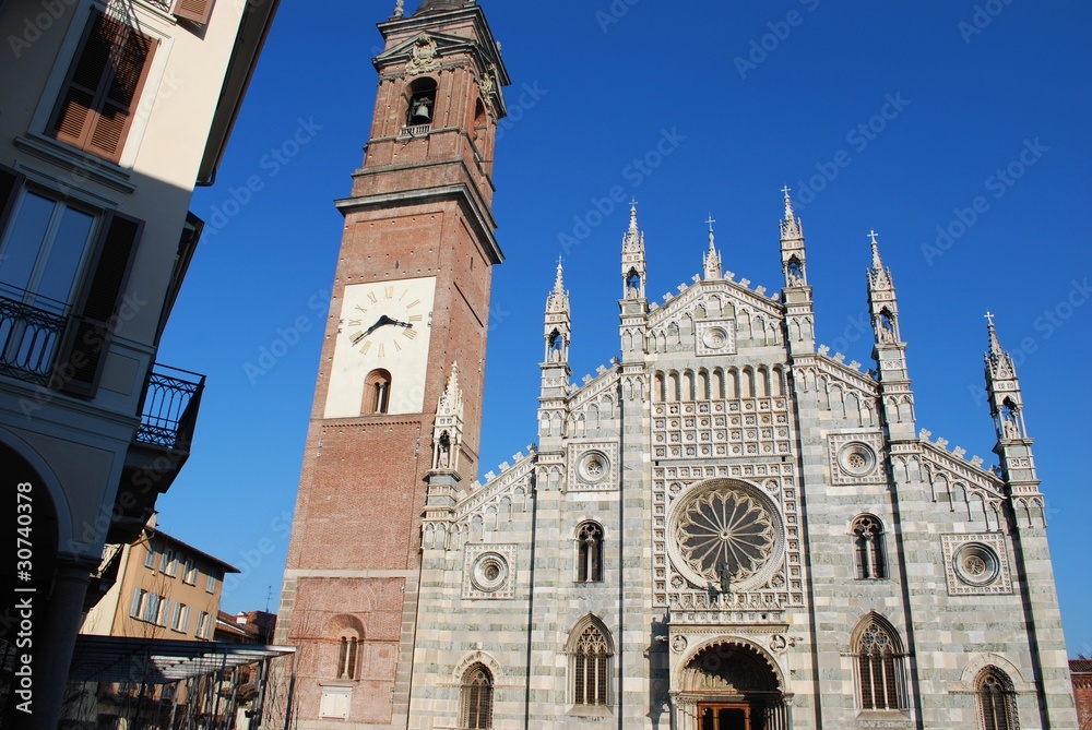 Gothic cathedral and bell tower, Monza, Lombardy, Italy