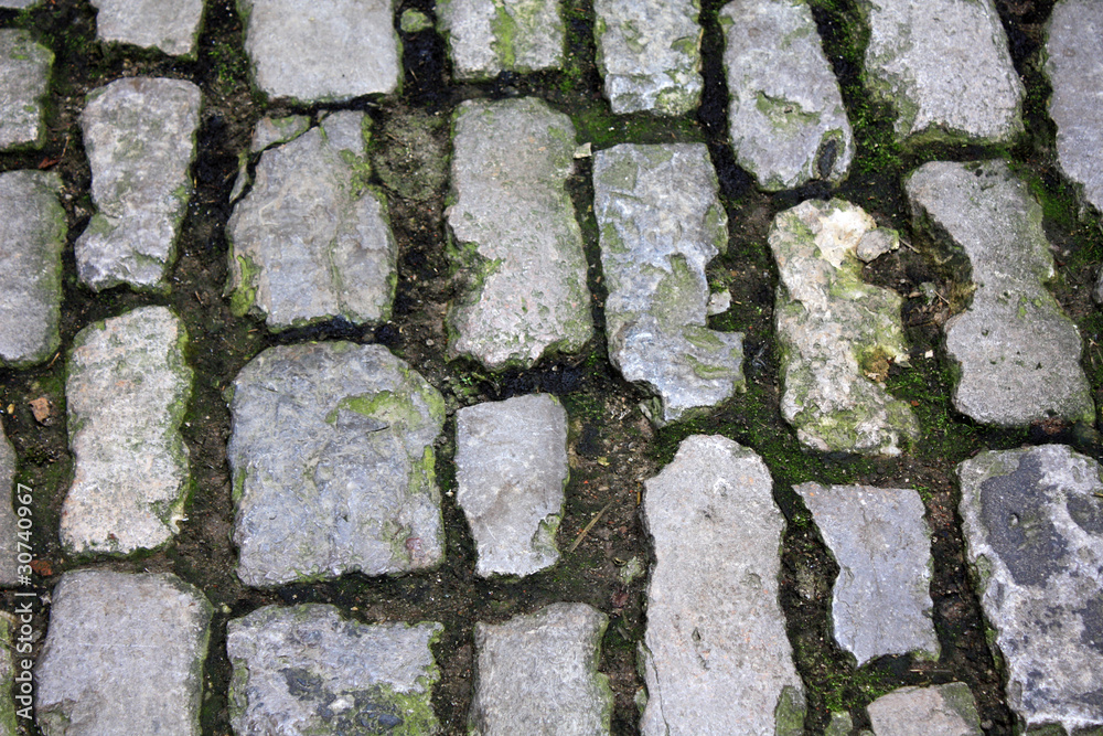 Obraz premium Close-up of an old medievel stone road.