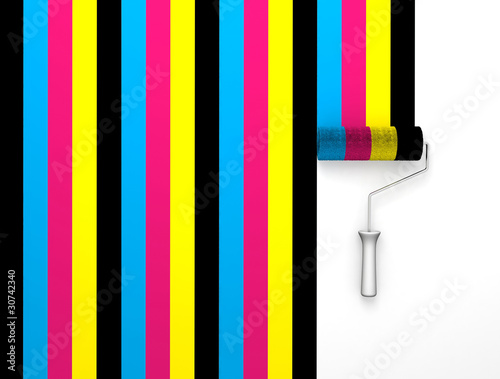 rolling wall in CMYK colors