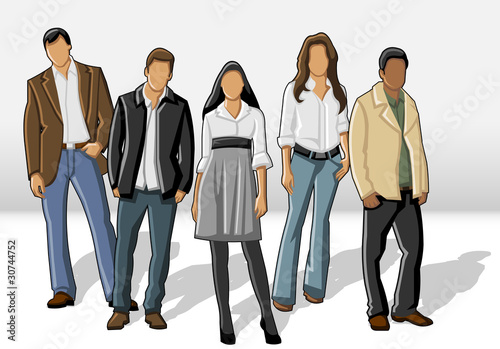 Group of business and office people