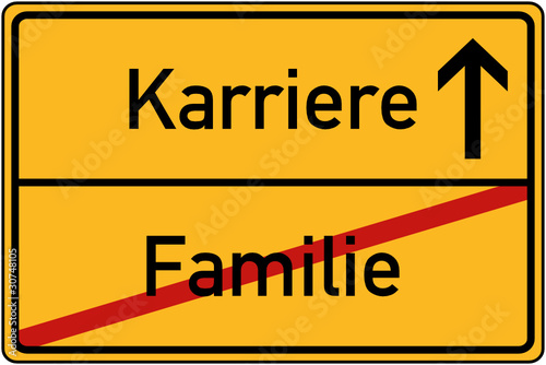 Ortstafel Familie und Karriere