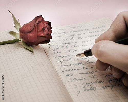 write a love letter with a rose photo