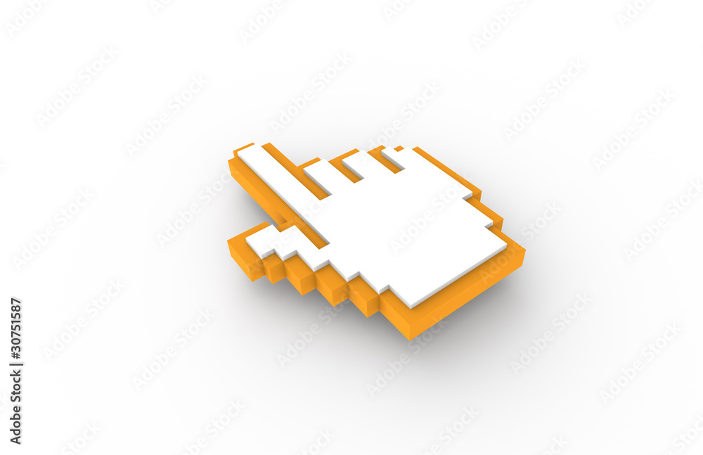 Cursor Hand, Orange Cursor Hand, Orange