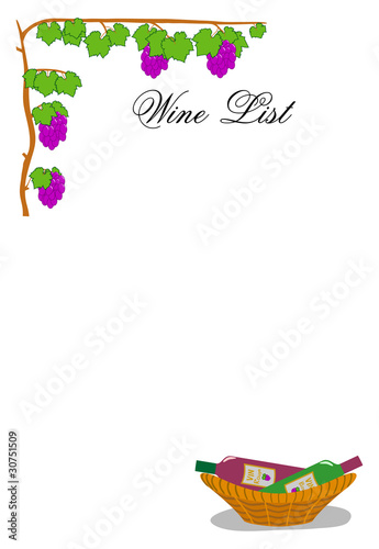 Vector Grape Vine Wine List