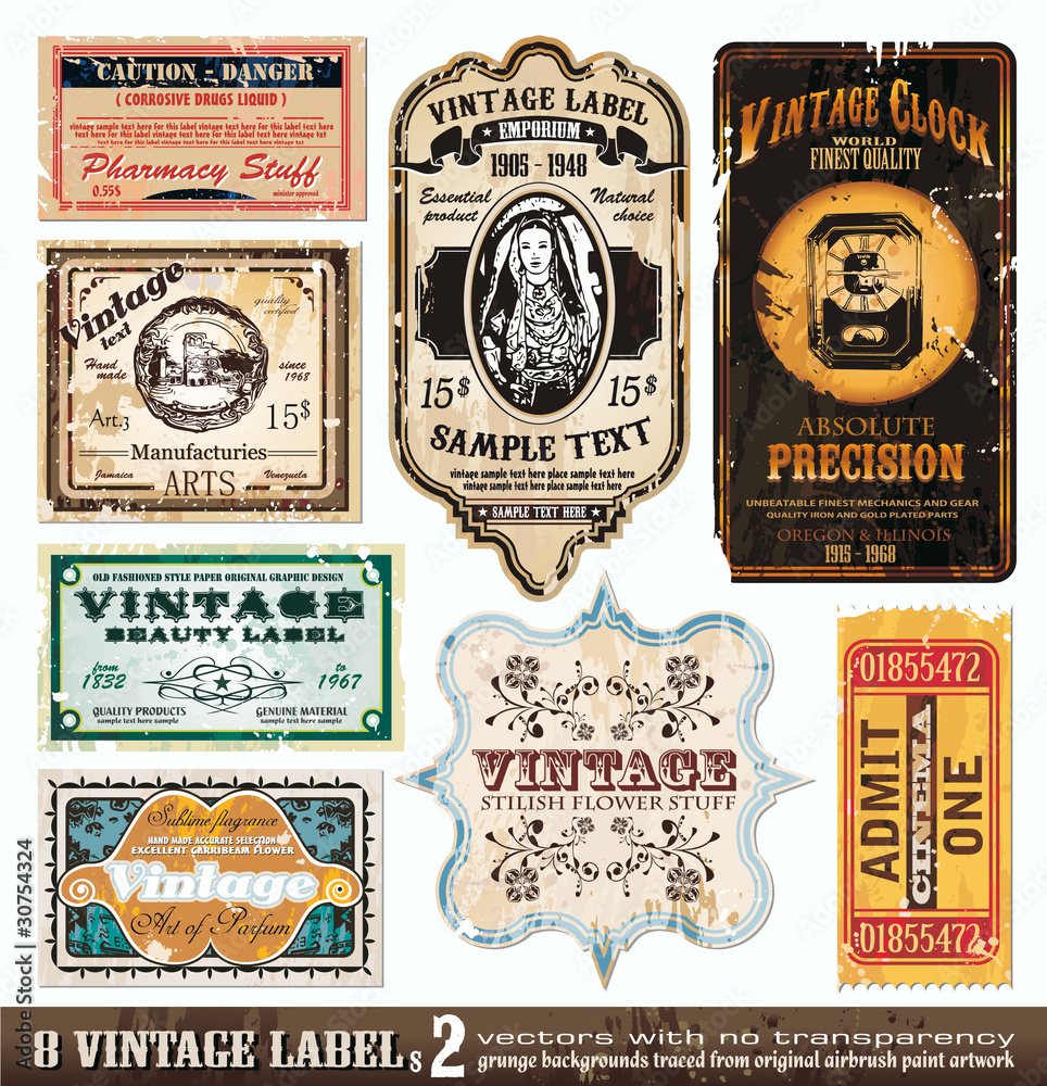 Fototapeta premium Vintage Labels Collection - Set 2