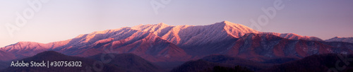 Sun setting on Smoky Mountains