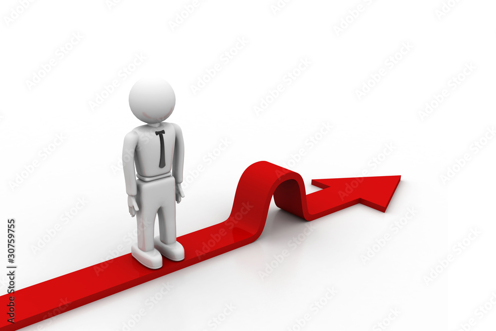 Men on arrow. Conceptual success image Men on arrow. Conceptual success image